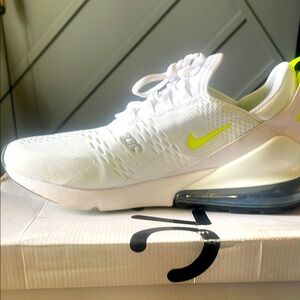 Nike Men's White and Yellow Air Max 270 Shoes